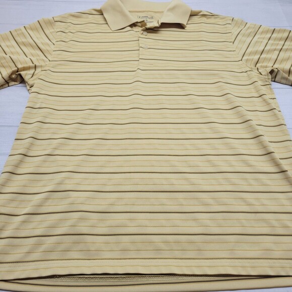 PGA TOUR Men's Yellow Stripe Polo Golf Shirt Size Large - Picture 2 of 7